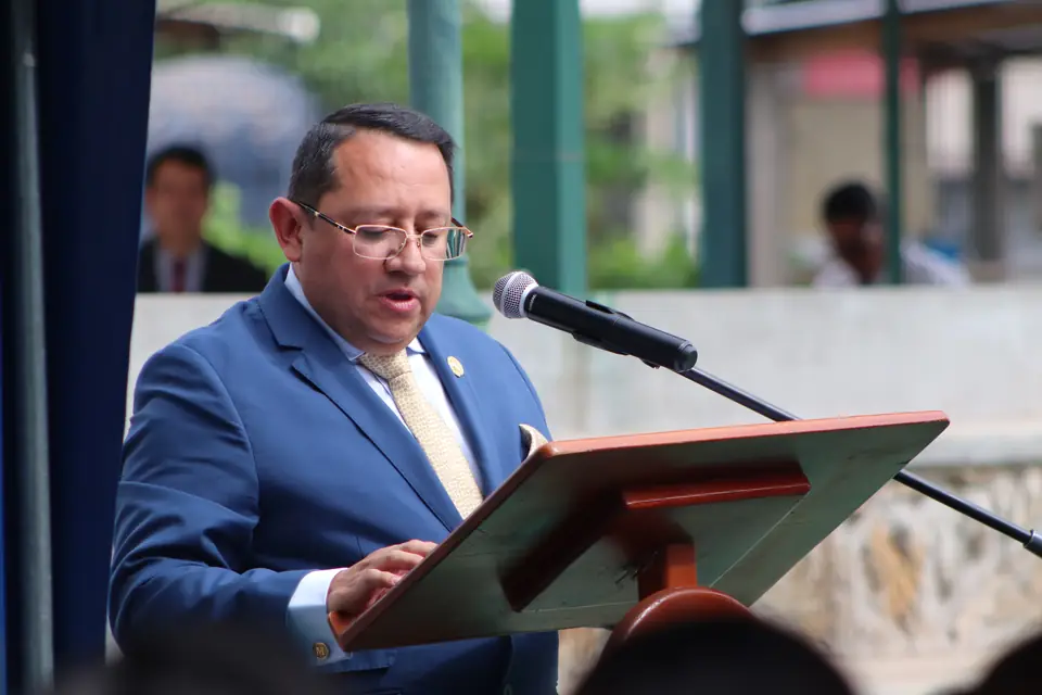 Mensaje de una de las autoridades en la inauguración